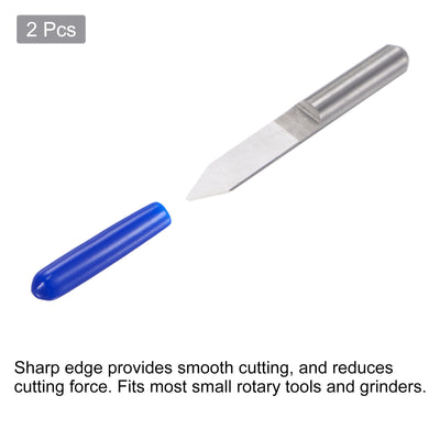 Harfington Uxcell 1/8" Shank 0.3mm Tip 40 Degree Solid Carbide Wood Engraving CNC Router Bit 2pcs