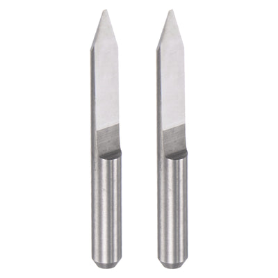 Harfington Uxcell 1/8" Shank 0.3mm Tip 40 Degree Solid Carbide Wood Engraving CNC Router Bit 2pcs