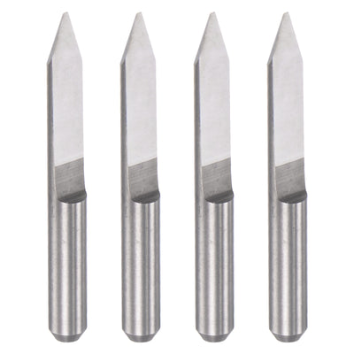 Harfington Uxcell 1/8" Shank 0.3mm Tip 40 Degree Solid Carbide Wood Engraving CNC Router Bit 4pcs