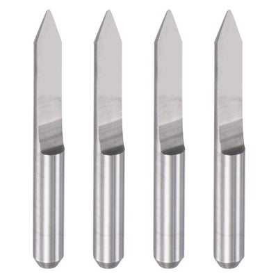 uxcell Uxcell 1/8" Shank 0.3mm Tip 45 Degree Solid Carbide Wood Engraving CNC Router Bit 4pcs