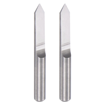 Harfington Uxcell 1/8" Shank 0.1mm Tip 60 Degree Solid Carbide Wood Engraving CNC Router Bit 2pcs
