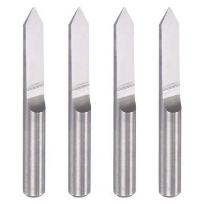 Harfington Uxcell 1/8" Shank 0.1mm Tip 60 Degree Solid Carbide Wood Engraving CNC Router Bit 4pcs