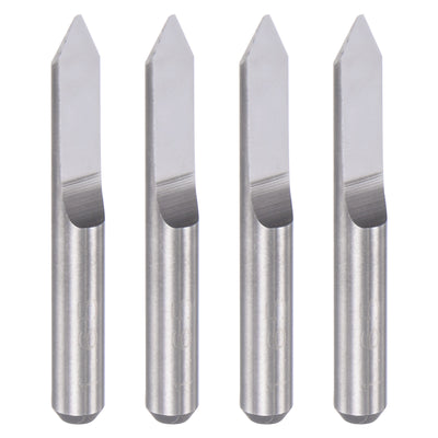 uxcell Uxcell 1/8" Shank 0.3mm Tip 60 Degree Solid Carbide Wood Engraving CNC Router Bit 4pcs