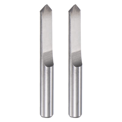 uxcell Uxcell 1/8" Shank 0.2mm Tip 90 Degree Solid Carbide Wood Engraving CNC Router Bit 2pcs
