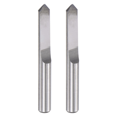 Harfington Uxcell 1/8" Shank 0.3mm Tip 90 Degree Solid Carbide Wood Engraving CNC Router Bit 2pcs