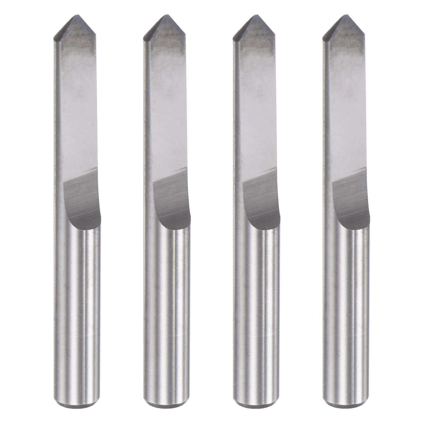 uxcell Uxcell 1/8" Shank 0.3mm Tip 90 Degree Solid Carbide Wood Engraving CNC Router Bit 4pcs