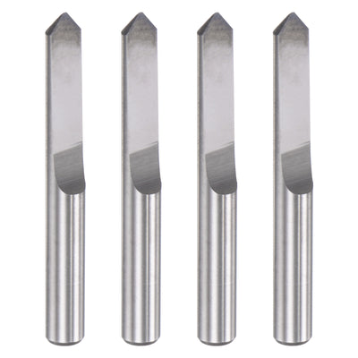 Harfington Uxcell 1/8" Shank 0.3mm Tip 90 Degree Solid Carbide Wood Engraving CNC Router Bit 4pcs