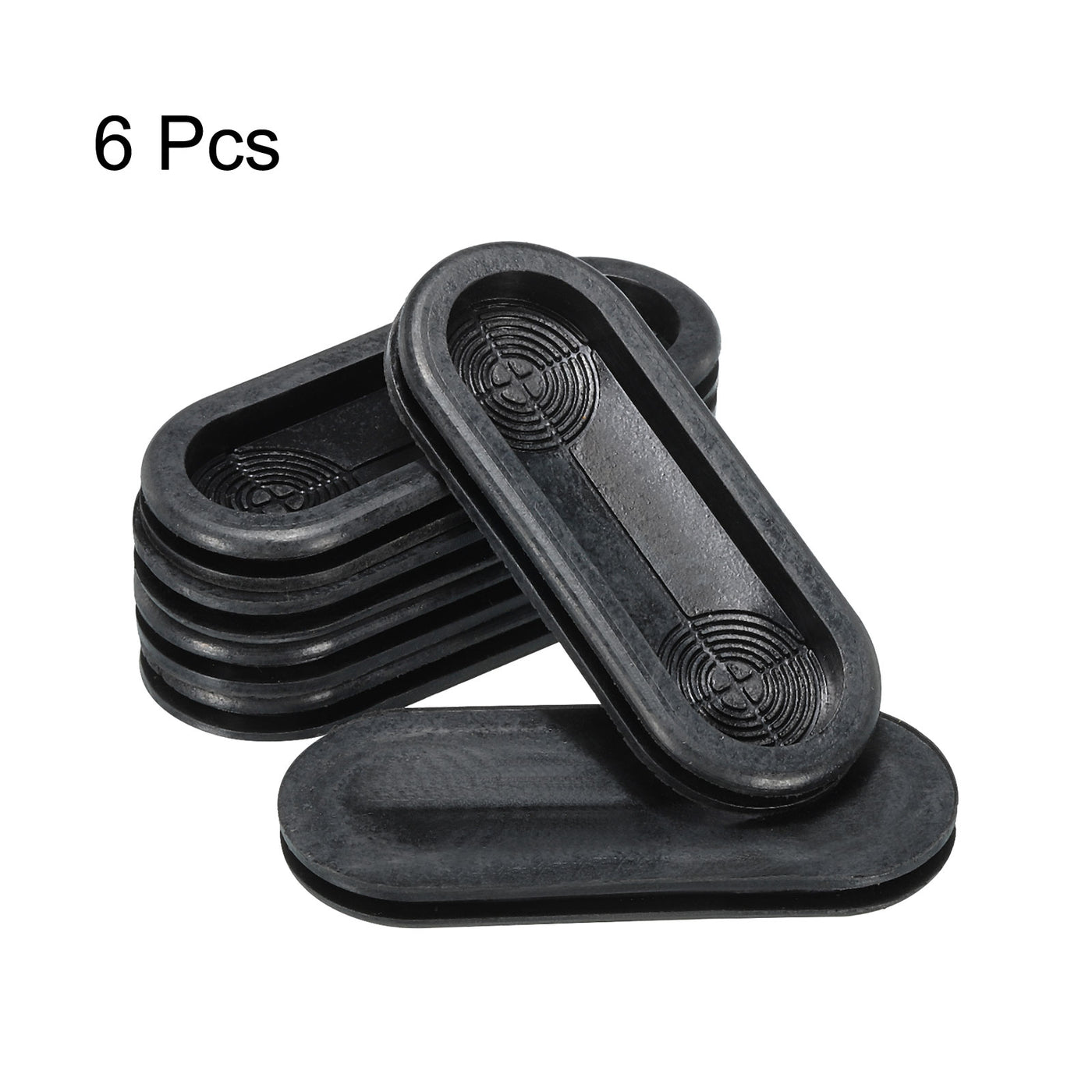 Harfington Rubber Grommet Mount Size 30 x 85mm Oval Double-Sided for Wire Protection, Pack of 6