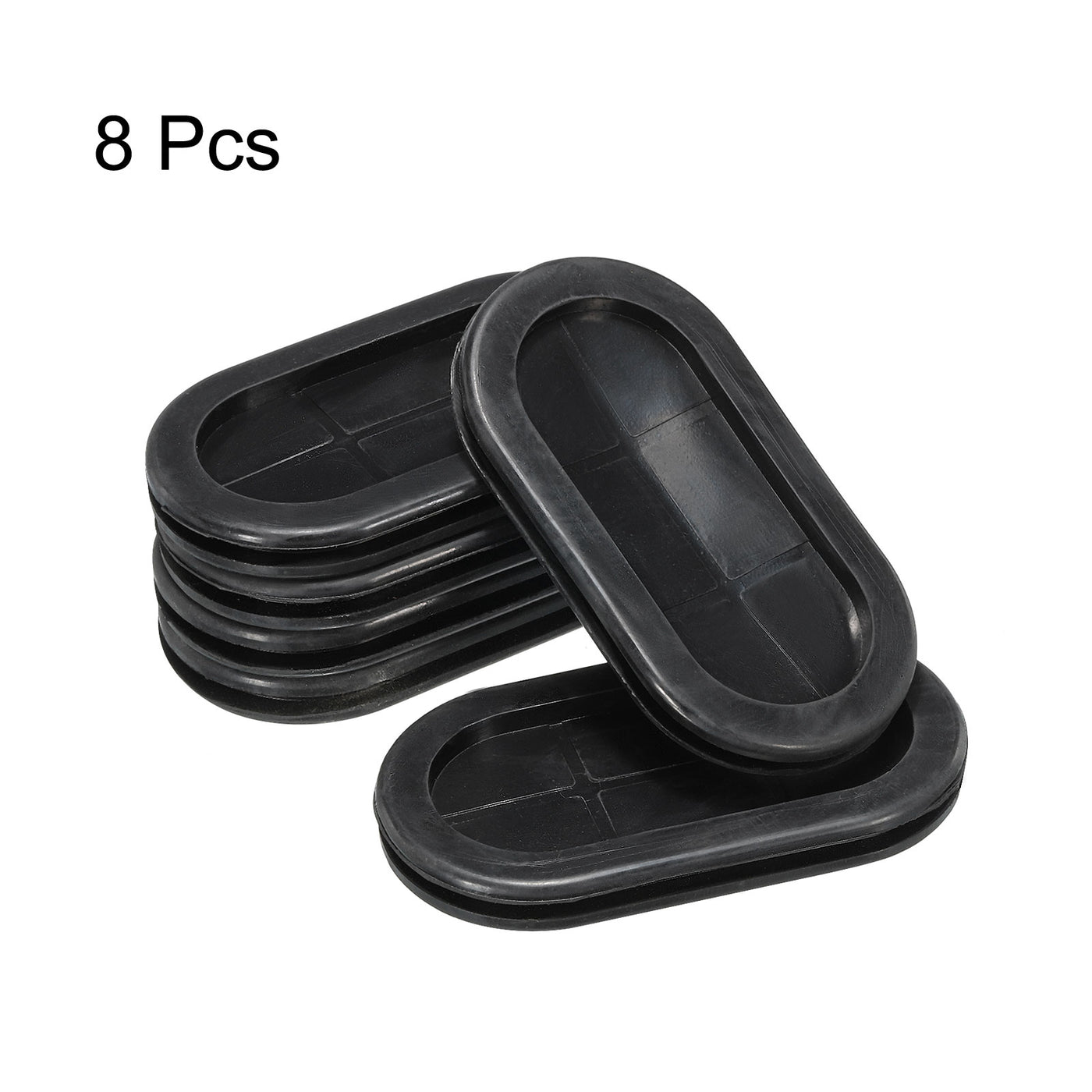 Harfington Rubber Grommet Mount Size 50 x 100mm Oval Double-Sided for Wire Protection, Pack of 8