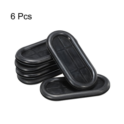 Harfington Rubber Grommet Mount Size 50 x 120mm Oval Double-Sided for Wire Protection, Pack of 6