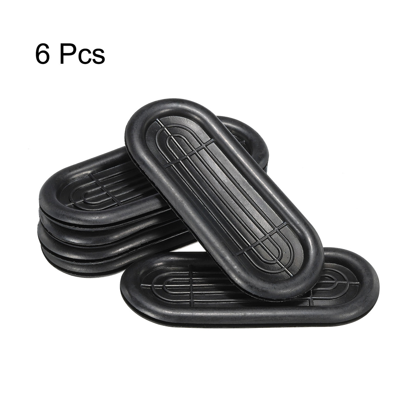 Harfington Rubber Grommet Mount Size 60 x 160mm Oval Double-Sided for Wire Protection, Pack of 6