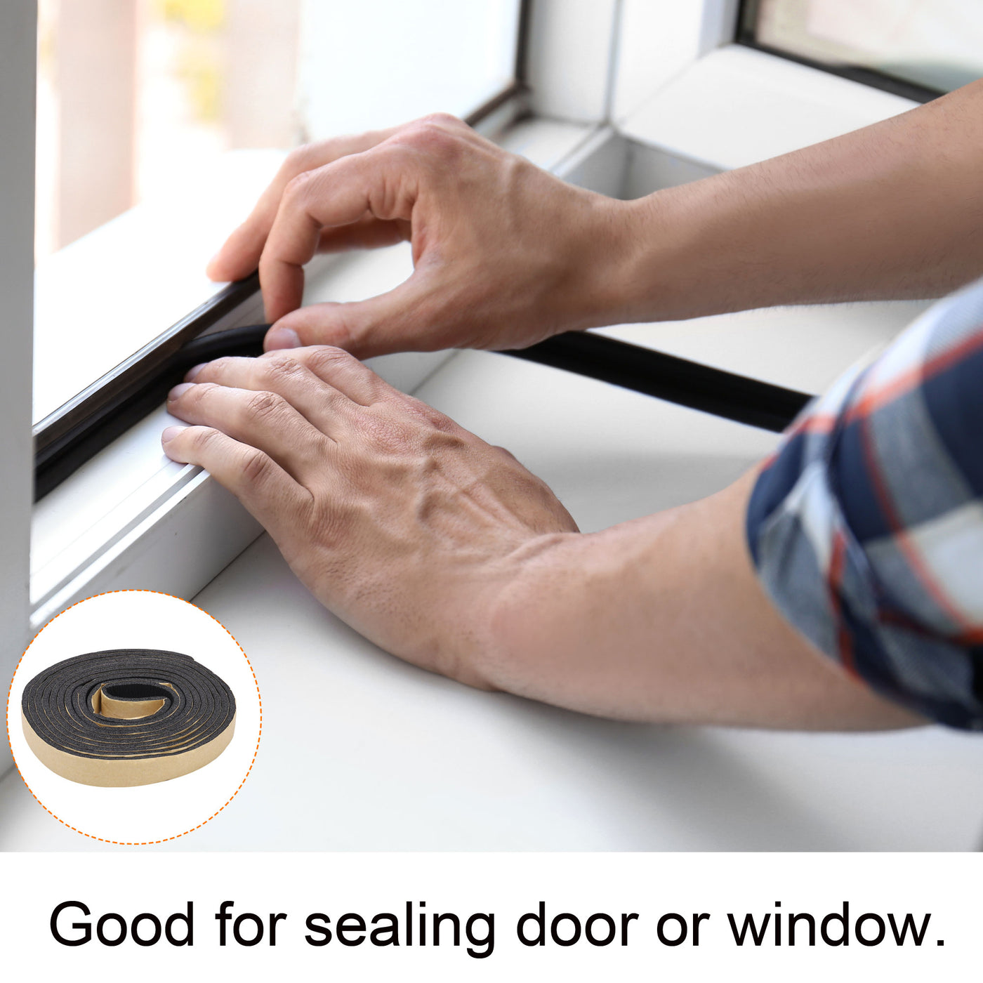 Harfington Foam Insulation Tape Long Width Thick Adhesive Heat Resistant Sealing Sponge Strip for Window Door HVAC