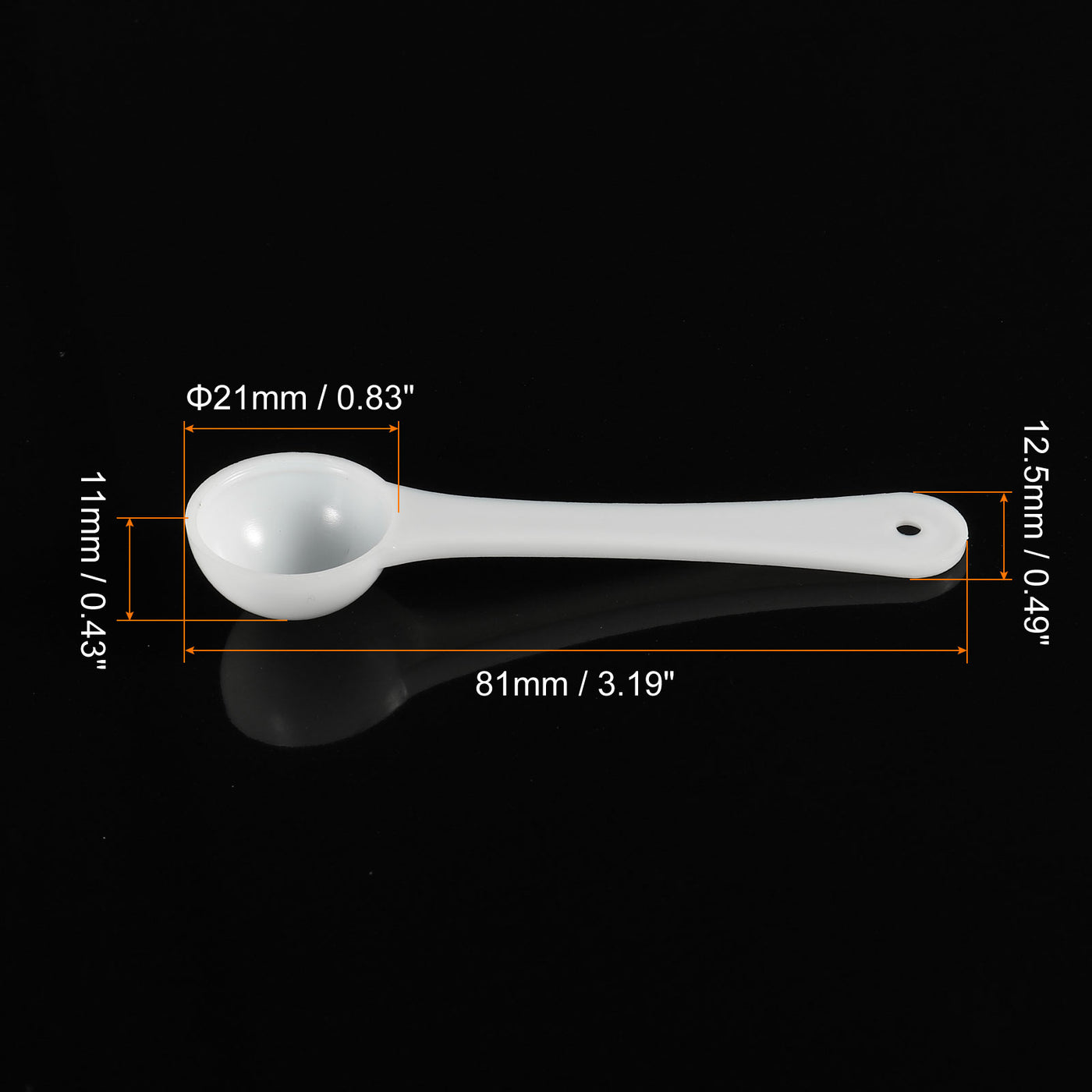 Harfington Micro Spoons 1 Gram Measuring Scoop Plastic Round Bottom with Hanging Hole 15Pcs