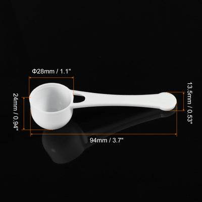 Harfington Micro Spoons 5 Gram Measuring Scoop Plastic Round Bottom with Hole 30Pcs