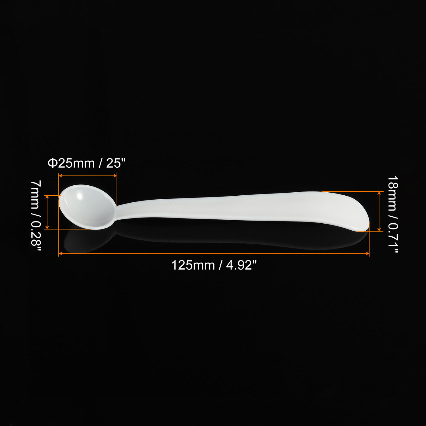 Harfington Micro Spoons 2 Gram Measuring Scoop Plastic Round Bottom Mini Spoon 50Pcs