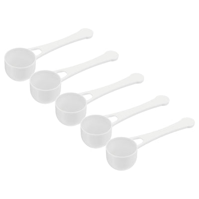Harfington Micro Spoons 5 Gram Measuring Scoop Plastic Round Bottom with Hole 50Pcs