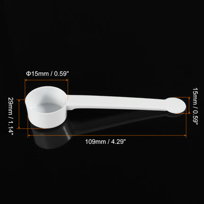 Harfington Micro Spoons 10 Gram Measuring Scoop Plastic Flat Bottom Mini Spoon 50Pcs