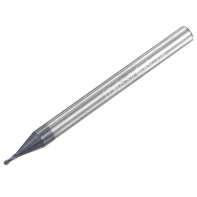 Harfington Uxcell 0.5mm Radius 50mm Long HRC45 Carbide AlTiSin Coated 2 Flute Ball Nose End Mill