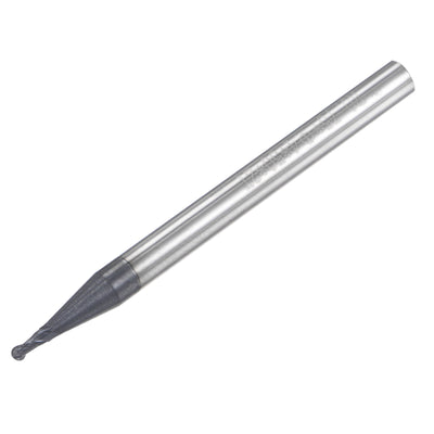 uxcell Uxcell 0.75mm Radius 50mm Long HRC45 Carbide AlTiSin Coated 2 Flute Ball Nose End Mill
