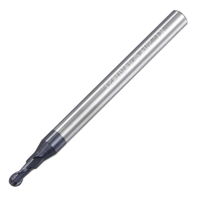 Harfington Uxcell 1.5mm Radius 50mm Long HRC45 Carbide AlTiSin Coated 2 Flute Ball Nose End Mill