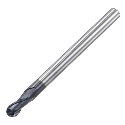 Harfington Uxcell 2mm Radius 50mm Long HRC45 Carbide AlTiSin Coated 2 Flute Ball Nose End Mill
