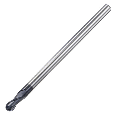 uxcell Uxcell 2mm Radius 100mm Long HRC45 Carbide AlTiSin Coated 2 Flute Ball Nose End Mill