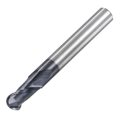 Harfington Uxcell 3mm Radius 50mm Long HRC45 Carbide AlTiSin Coated 2 Flute Ball Nose End Mill