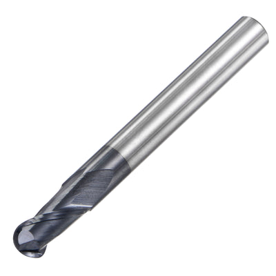 Harfington Uxcell 3mm Radius 75mm Long HRC45 Carbide AlTiSin Coated 2 Flute Ball Nose End Mill