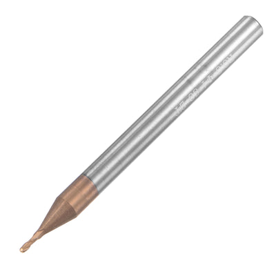 Harfington Uxcell 0.5mm Radius 50mm Long HRC55 Carbide AlTiSin Coated 2 Flute Ball Nose End Mill