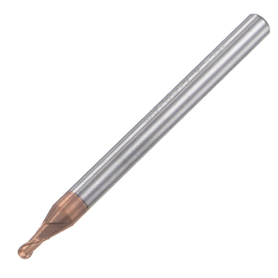 Harfington Uxcell 1mm Radius 50mm Long HRC55 Carbide AlTiSin Coated 2 Flute Ball Nose End Mill