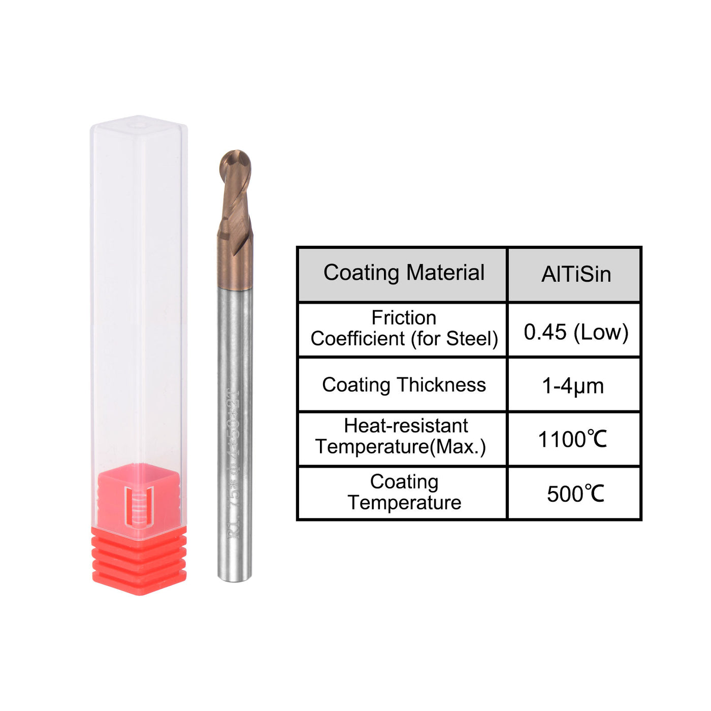uxcell Uxcell Carbide Flute Ball Nose End Mill Milling Cutter