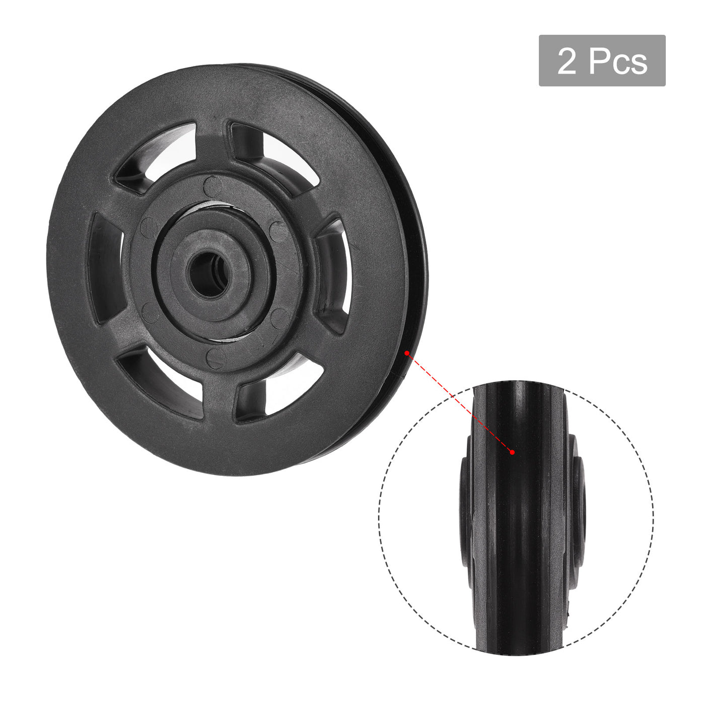 uxcell Uxcell 2pcs 96mm Bearing Pulley Wheel Cable Fitness Equipment Accessories