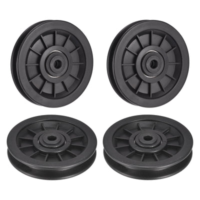Harfington Uxcell 4pcs 107mm Bearing Pulley Wheel Cable Fitness Equipment Accessories