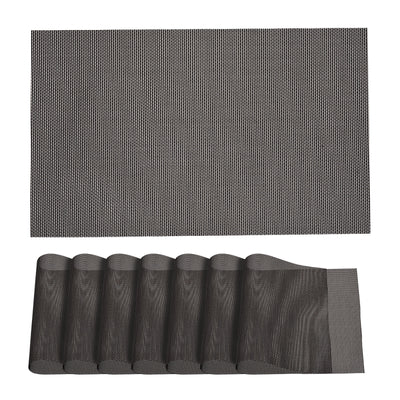 Harfington Uxcell Place Mats, 450x300mm Table Mats Set of 8 PVC Washable Woven Placemat Brown
