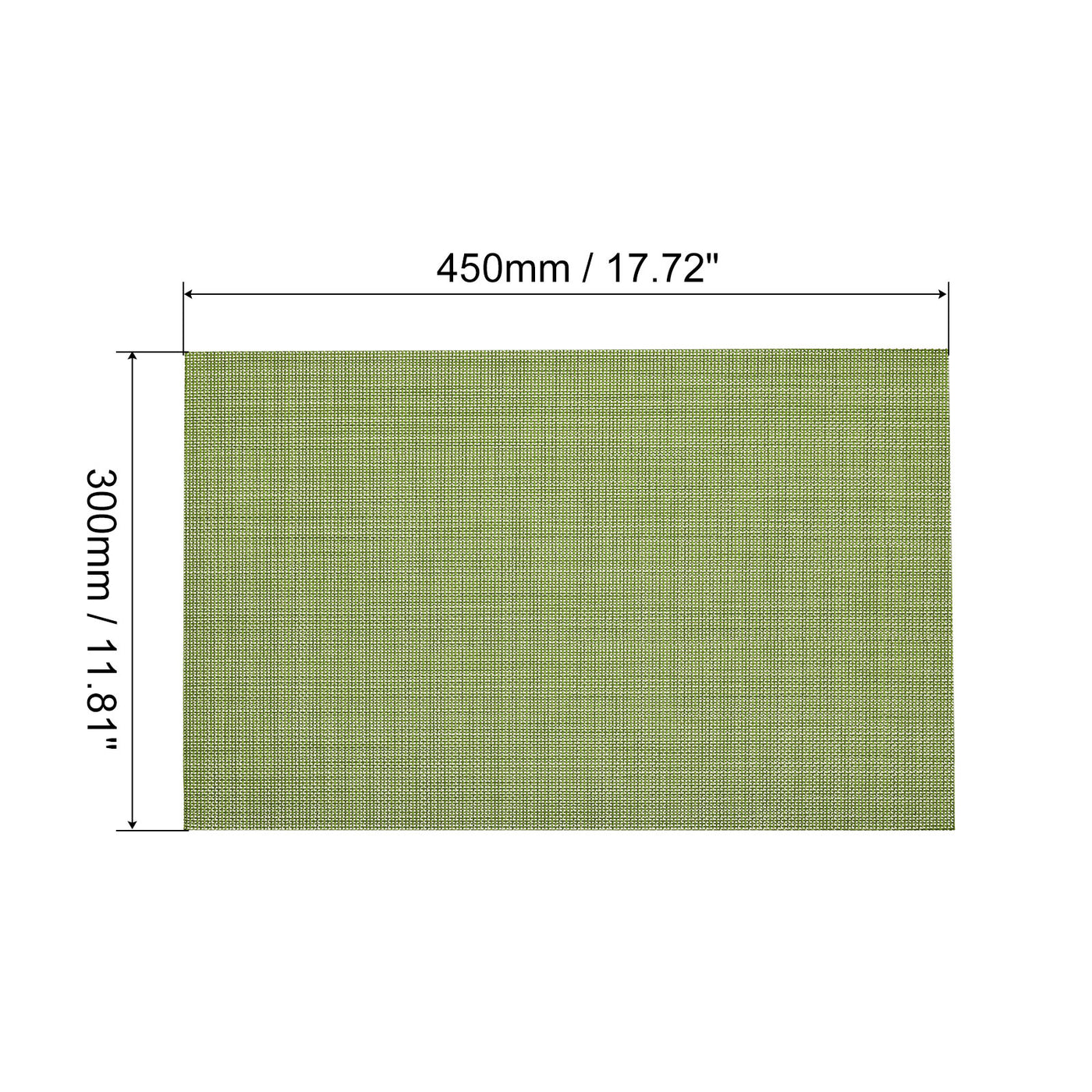uxcell Uxcell Place Mats 450x300mm Table Mats Set of 8 PVC Washable Woven Placemat Grass Green
