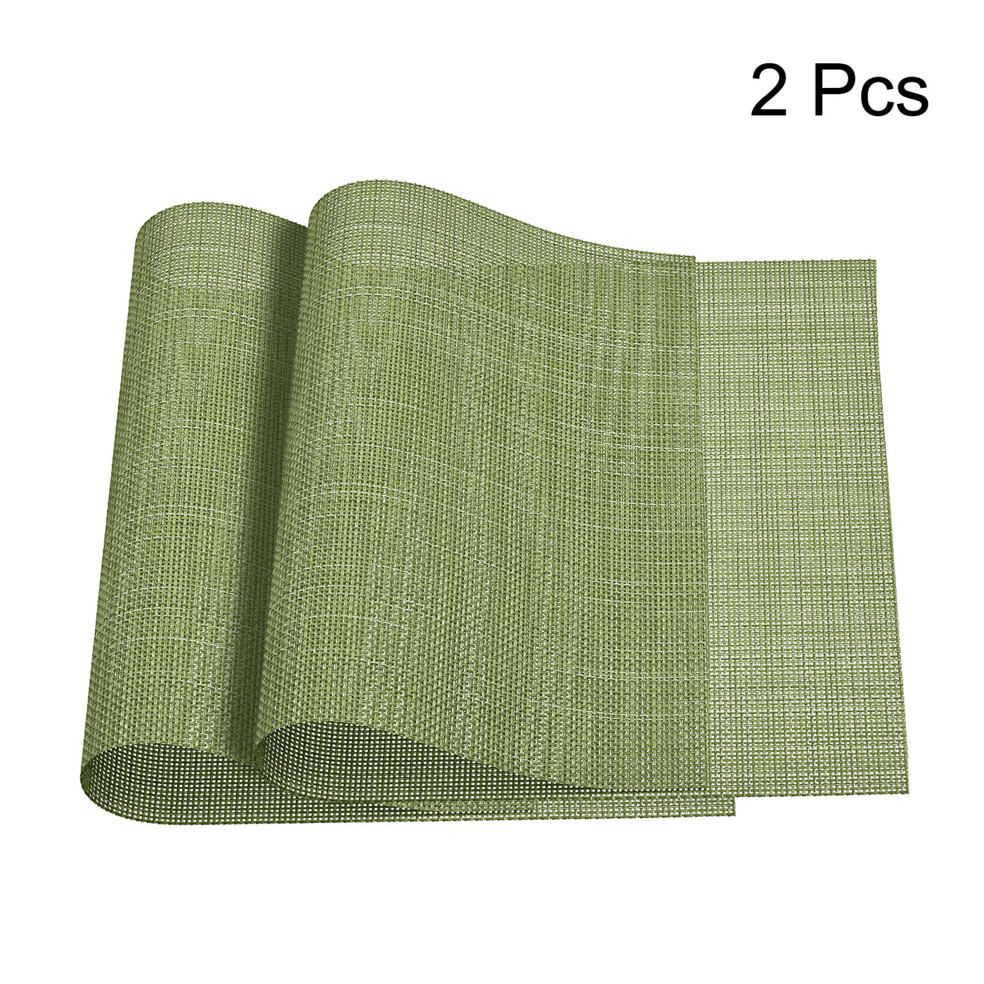 uxcell Uxcell Place Mats 450x300mm Table Mats Set of 2 PVC Washable Woven Placemat Grass Green
