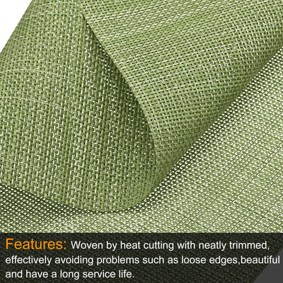 Harfington Uxcell Place Mats 450x300mm Table Mats Set of 2 PVC Washable Woven Placemat Grass Green
