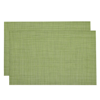 Harfington Uxcell Place Mats 450x300mm Table Mats Set of 2 PVC Washable Woven Placemat Grass Green