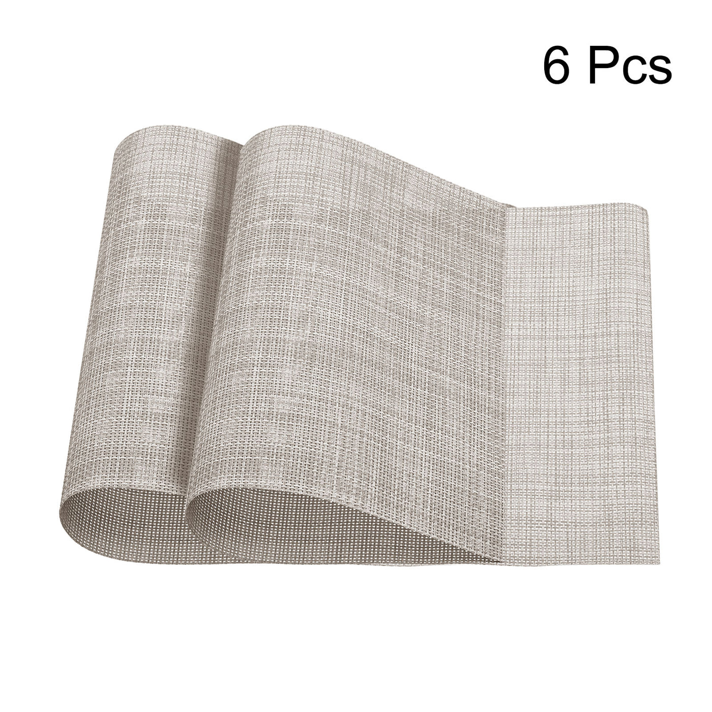 uxcell Uxcell Place Mats, 450x300mm Table Mats Set of 6 PVC Washable Woven Placemat Beige