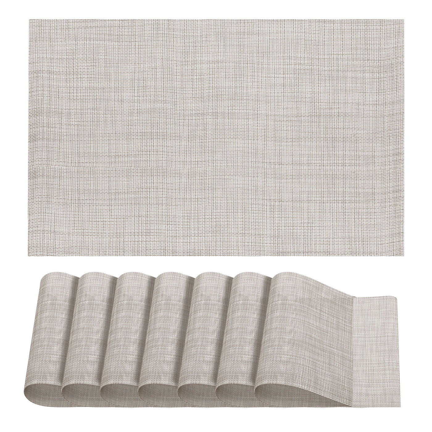 uxcell Uxcell Place Mats, 450x300mm Table Mats Set of 8 PVC Washable Woven Placemat Beige