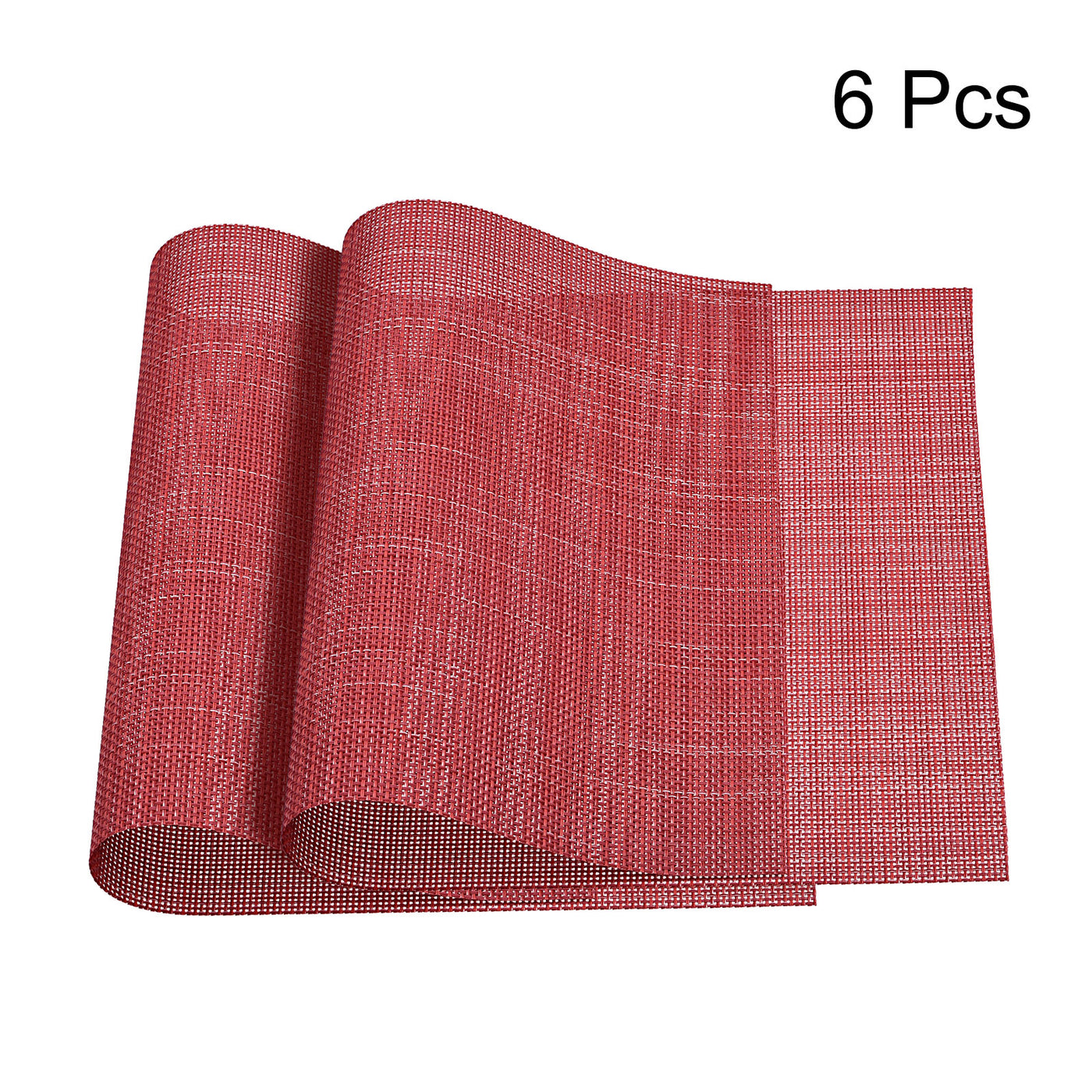 uxcell Uxcell Place Mats, 450x300mm Table Mats Set of 6 PVC Washable Woven Placemat Red
