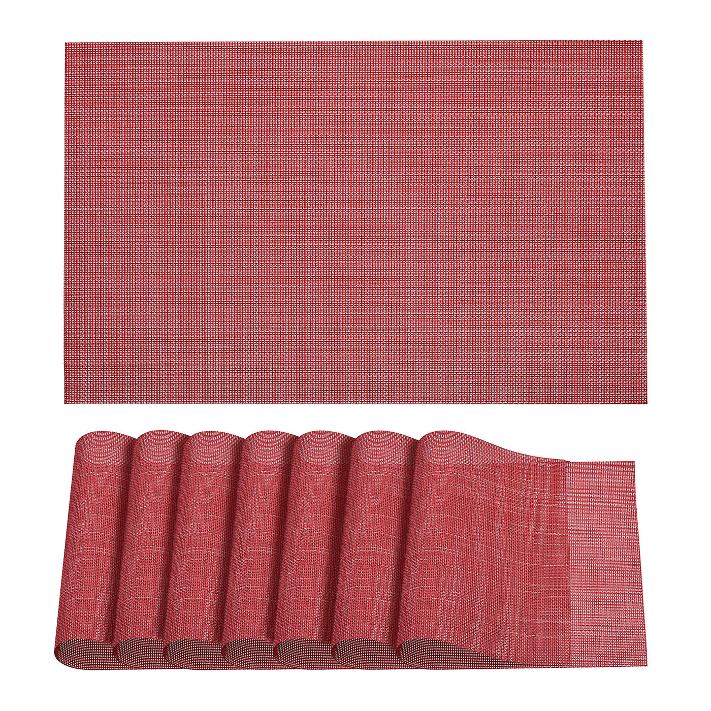 uxcell Uxcell Place Mats, 450x300mm Table Mats Set of 8 PVC Washable Woven Placemat Red