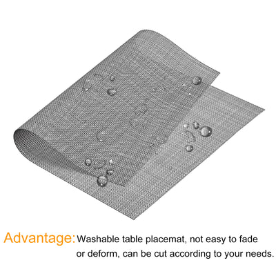 Harfington Uxcell Place Mats, 450x300mm Table Mats Set of 6 PVC Washable Woven Placemat Gray