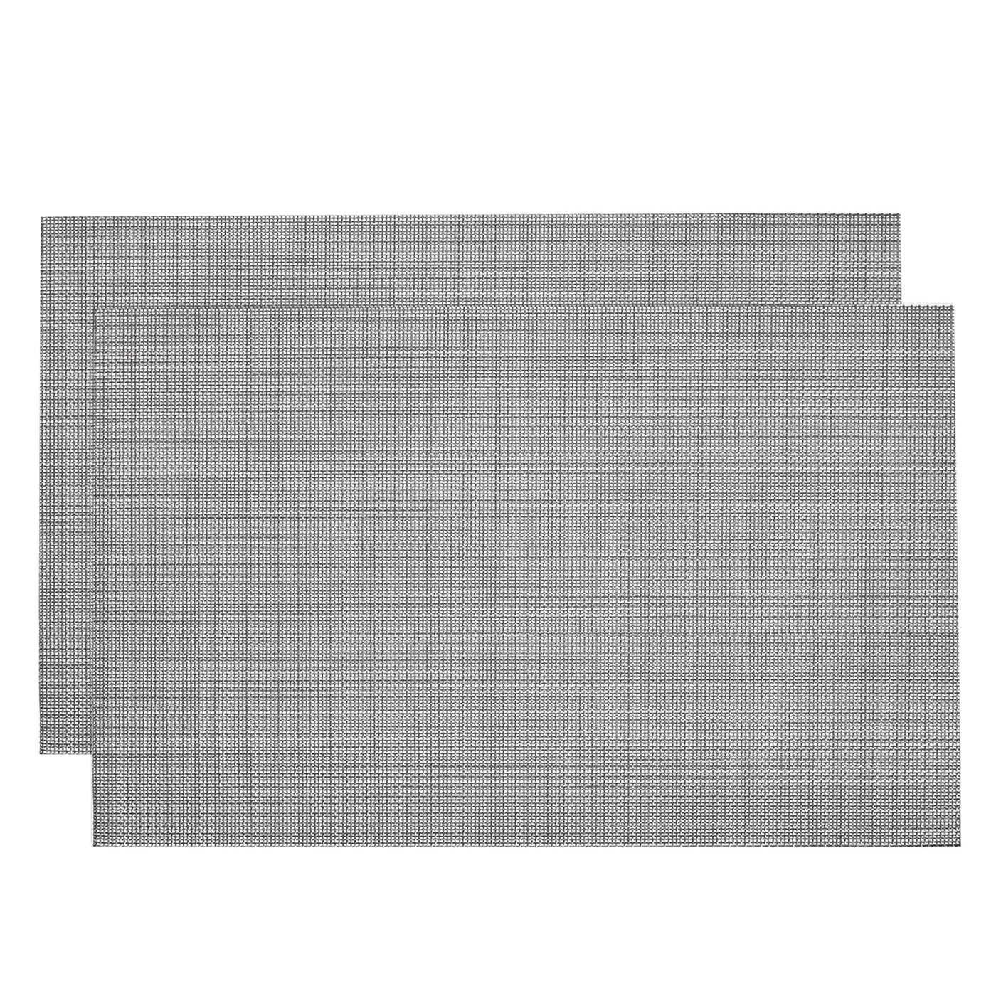 uxcell Uxcell Place Mats, 450x300mm Table Mats Set of 2 PVC Washable Woven Placemat Gray