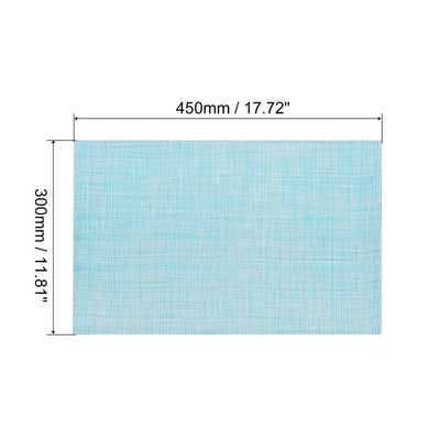 Harfington Uxcell Place Mats, 450x300mm Table Mats Set of 6 PVC Washable Woven Placemat Blue