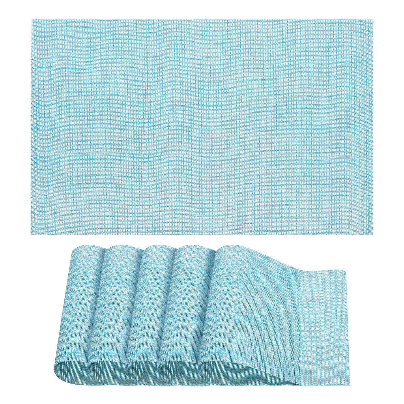 uxcell Uxcell Place Mats, 450x300mm Table Mats Set of 6 PVC Washable Woven Placemat Blue