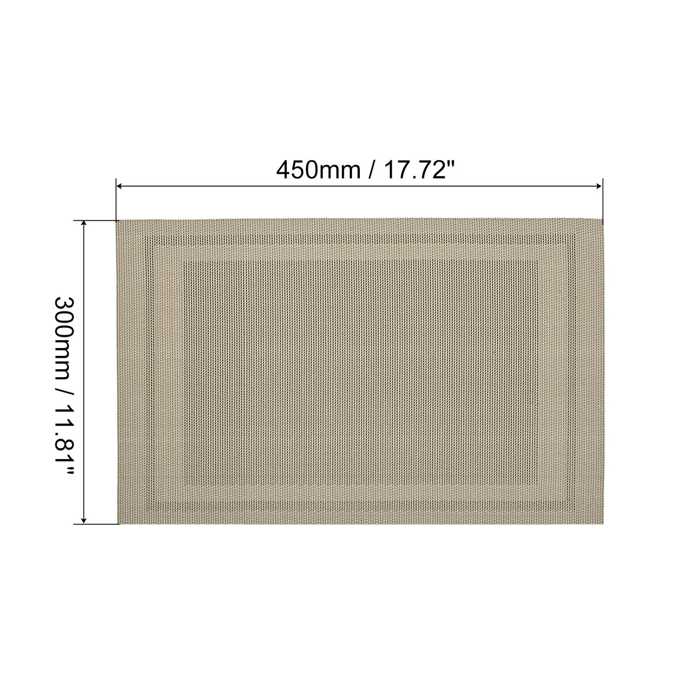 uxcell Uxcell Place Mats, 450x300mm Table Mats Set of 6 PVC Washable Woven Placemat Khaki