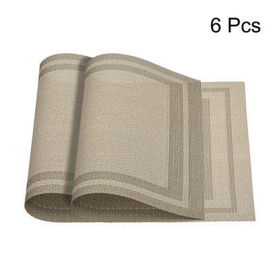 Harfington Uxcell Place Mats, 450x300mm Table Mats Set of 6 PVC Washable Woven Placemat Green