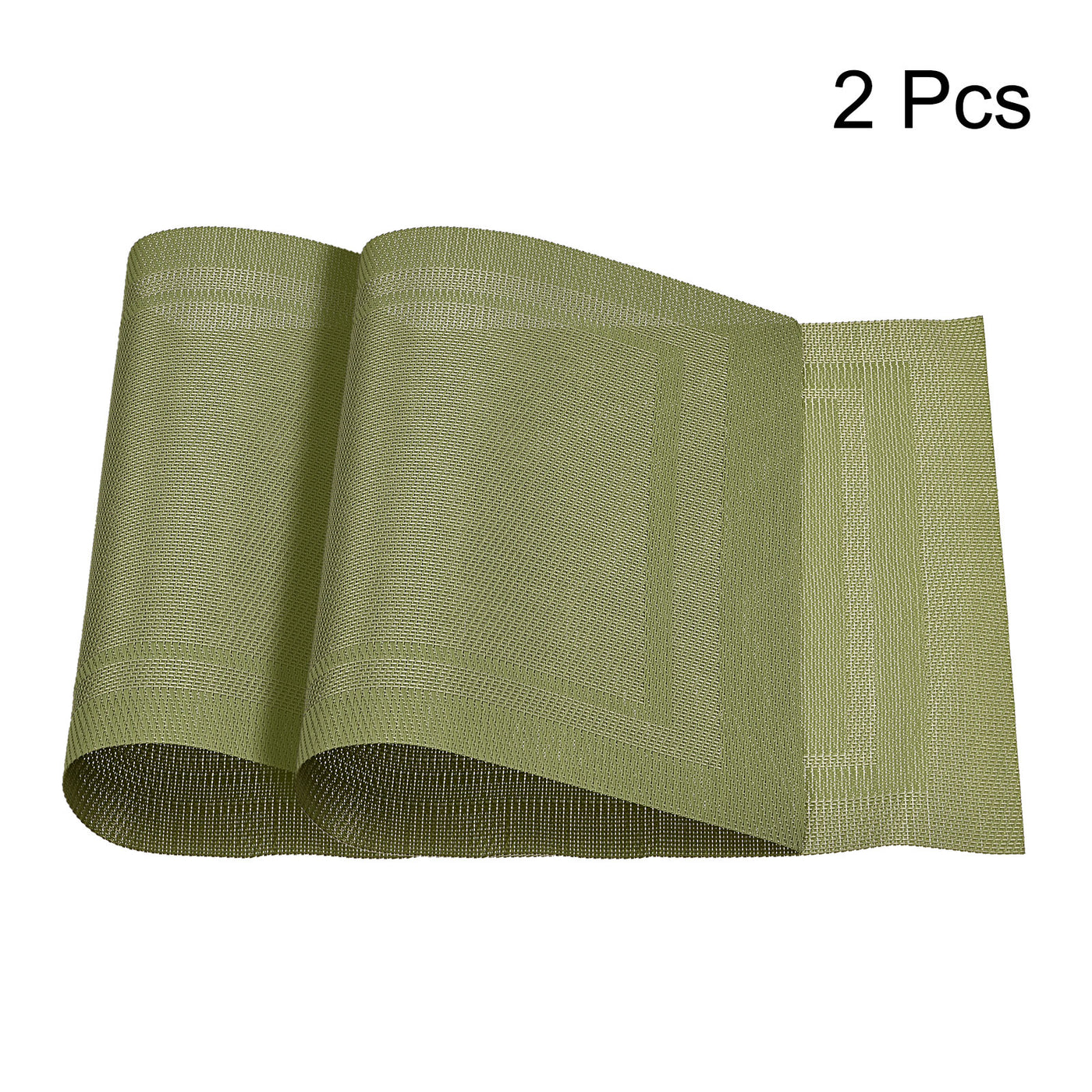 uxcell Uxcell Place Mats, 450x300mm Table Mats Set of 2 PVC Washable Woven Placemat Green