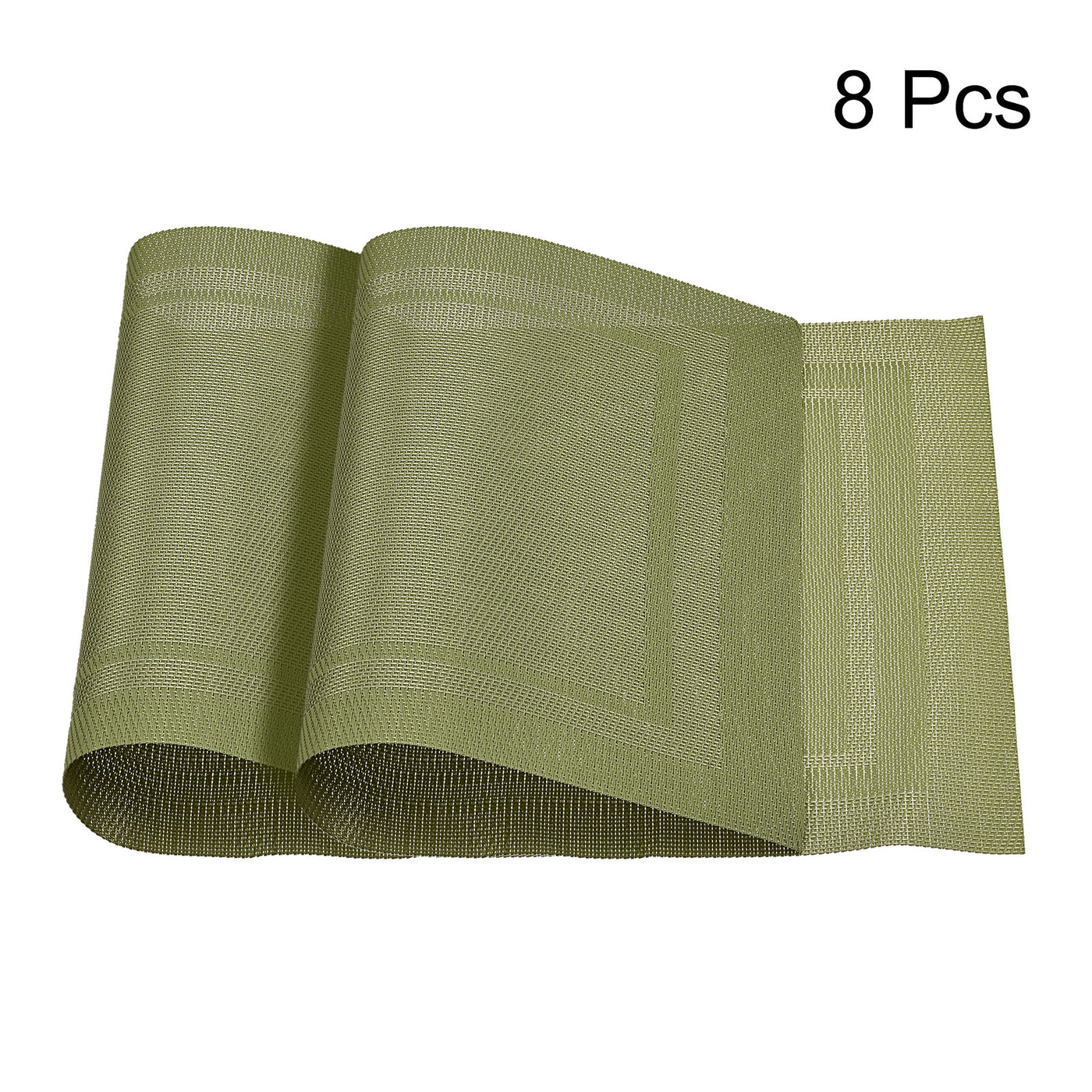 uxcell Uxcell Place Mats, 450x300mm Table Mats Set of 8 PVC Washable Woven Placemat Green
